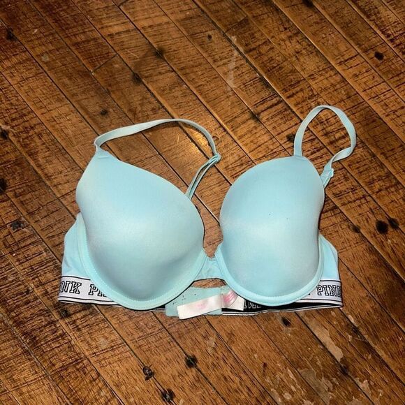 Victoria’s Secret blue wear everywhere t-shirt 34C bra - Picture 1 of 3